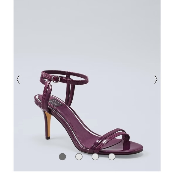 White House Black Market Shoes - 🆕 WHBM Lizard-Embossed Leather & Patent Strappy Heels